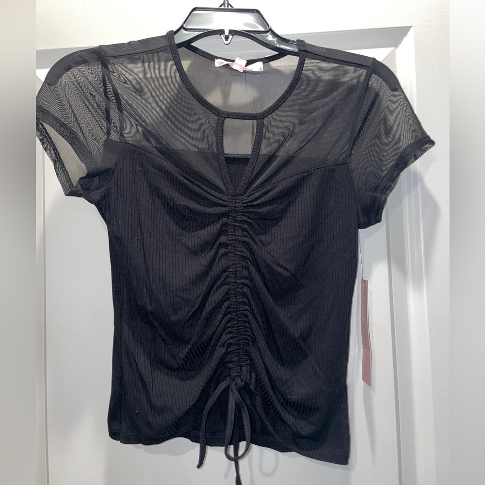 Black Mesh Top
